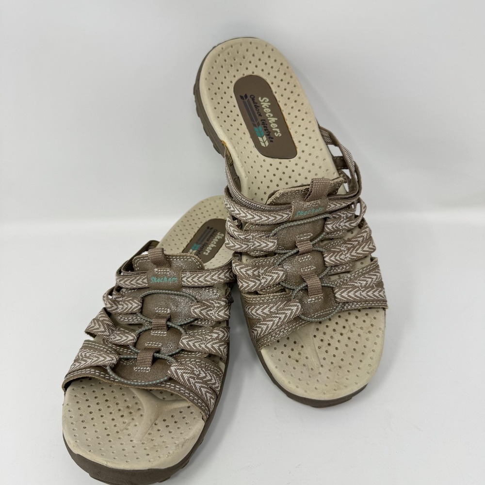 Skechers Outdoor Lifestyle Shoes Womens Size 9 Brown Slide Sandals Comfort